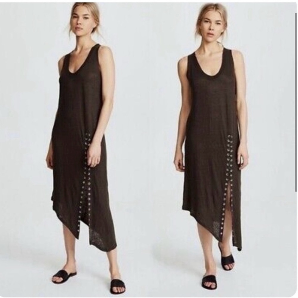 IRO Asymmetrical Grommet Detail Tank Dress – Size Small, NWT 100% linen